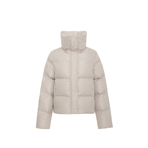 Donna Piumino Corto Animalier con Maxi Collo